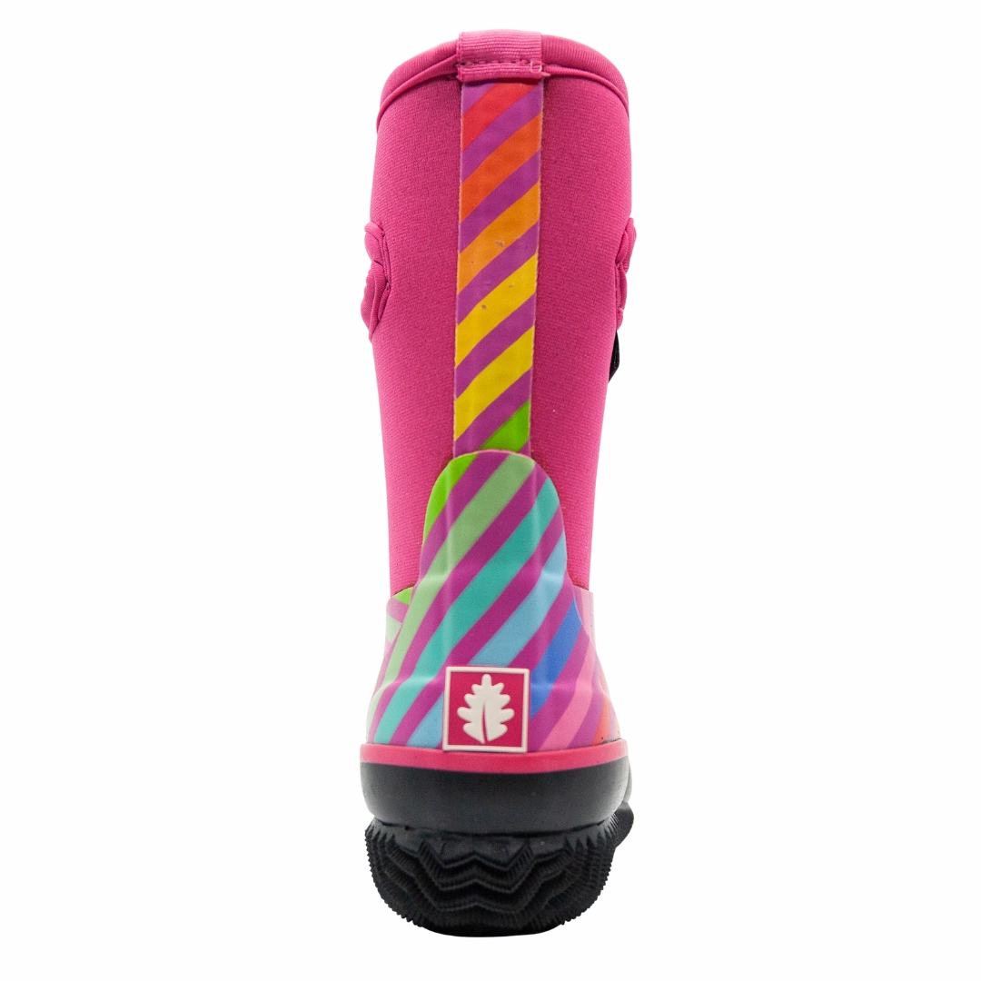 Rainbow Stripes Neoprene Rain/Snow Boots Outdoor Wedding Heels