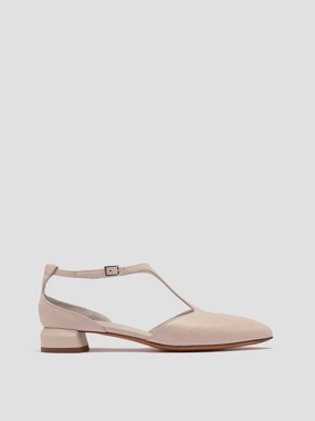 Neat Profile Feel Prime SAGE 103 - Ivory Leather T-Bar Shoes