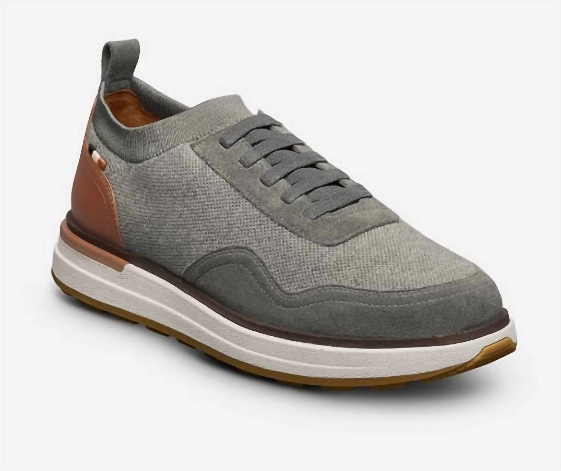Men Easton Knit Sneaker In Grey Stretch Mesh