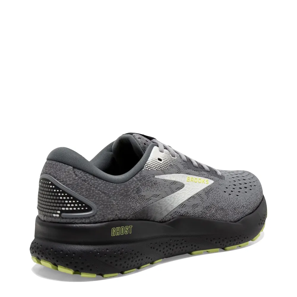 Brooks Men's Ghost 16 Sneaker in Primer/Grey/Lime running shoes with gel cushioning Luxury Shoes