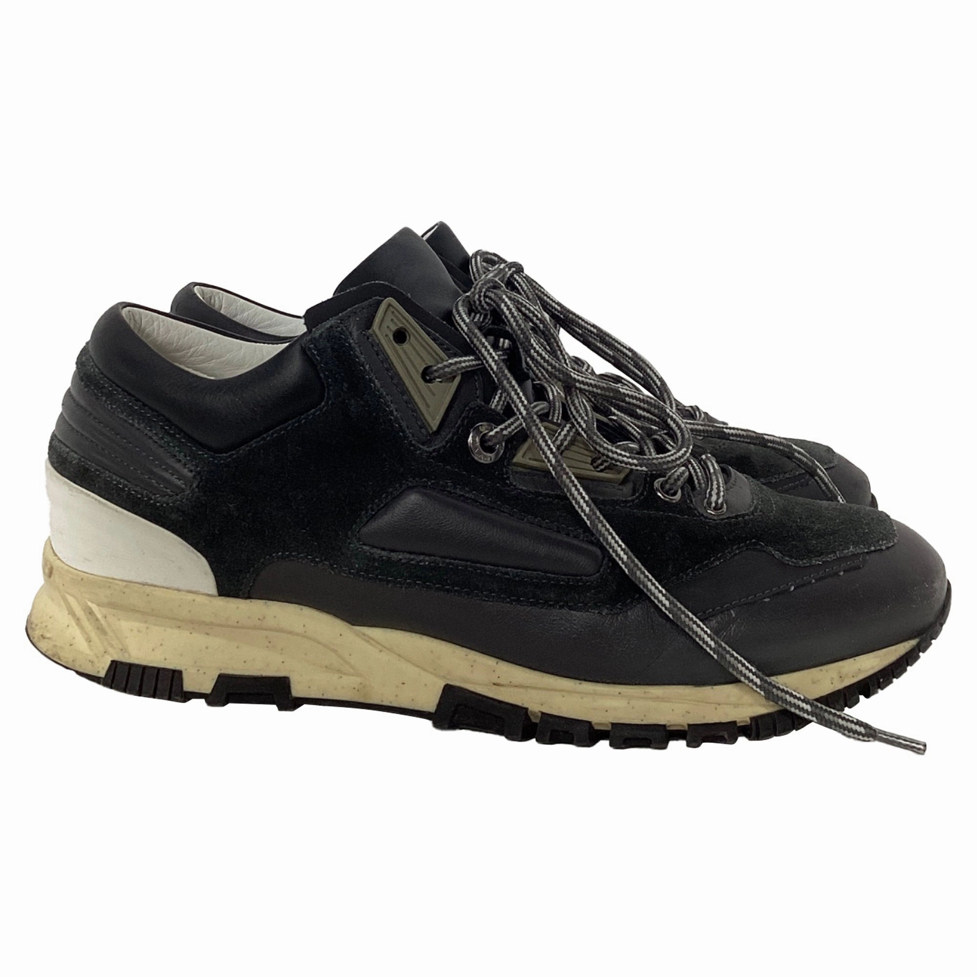 Lanvin Runners DS Sneakers in Black Suede and Leather running in marathons shoes Comfortable lining