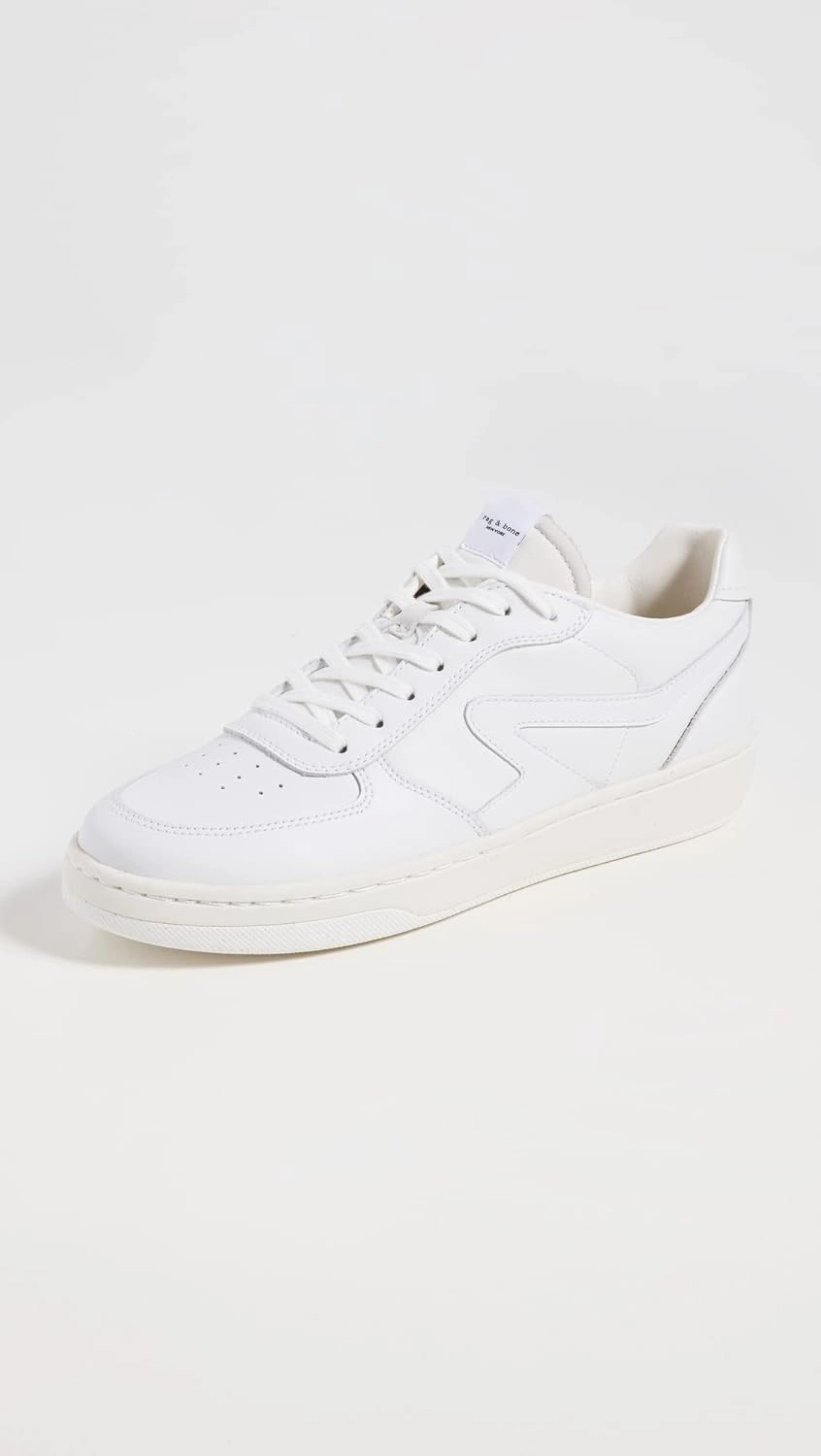 Rag & Bone Men's Retro Court Sneakers, White White Lace Up leather Shoes Comfort durability