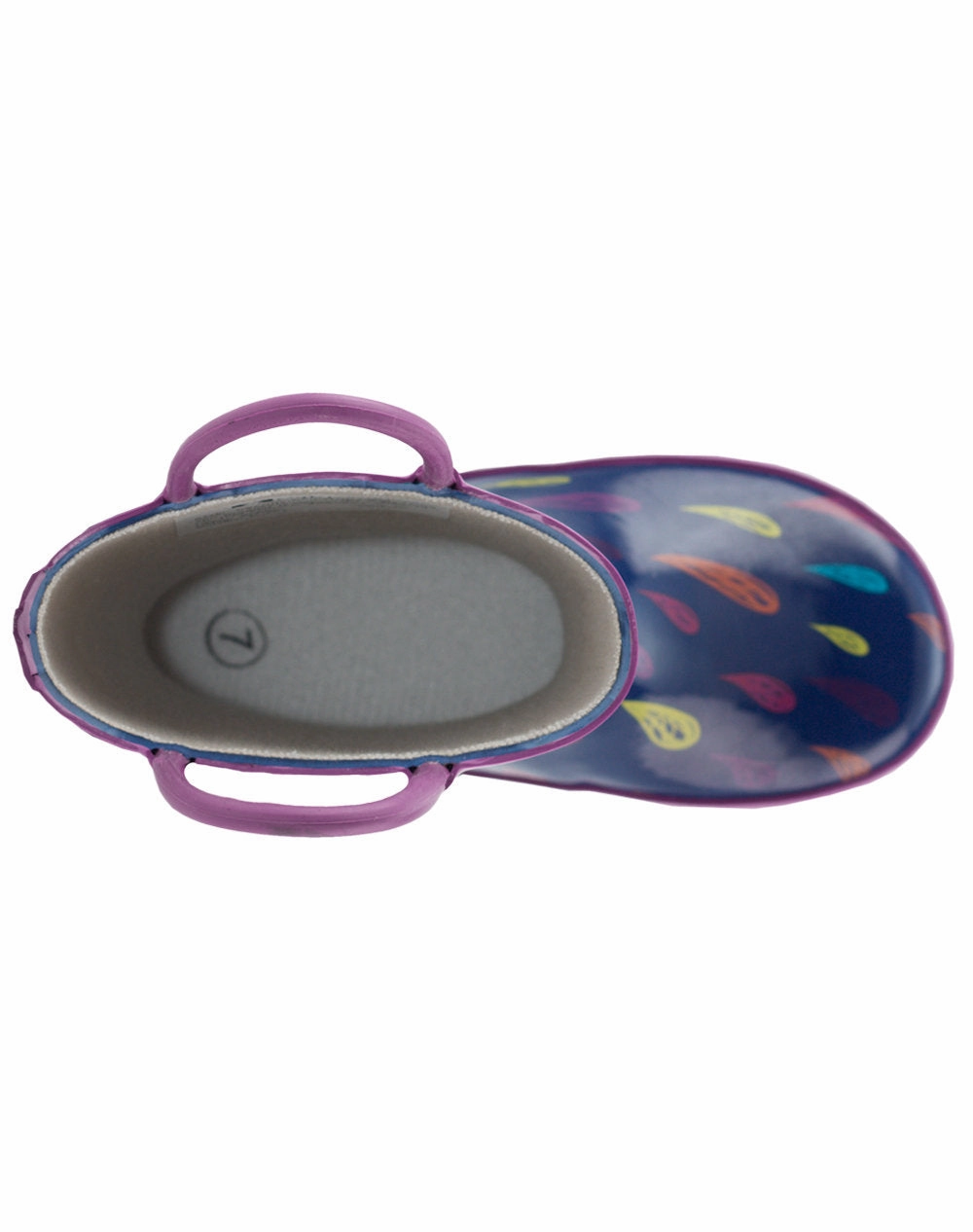 Colorful Raindrops Loop Handle Rubber Rain Boots Outdoor functionality