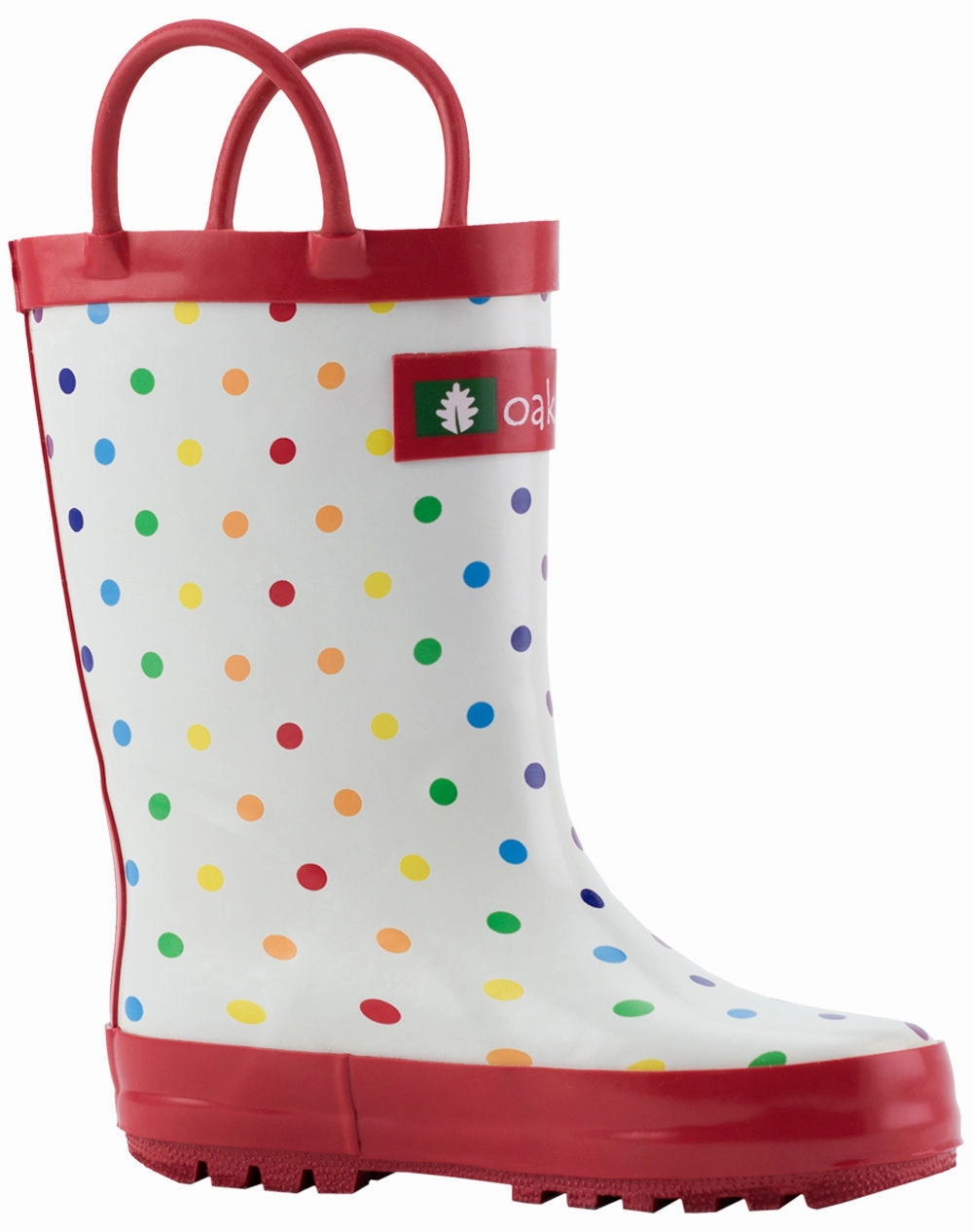 Rainbow Polka Dot Loop Handle Rubber Boots Retro Sandals Walking Gear