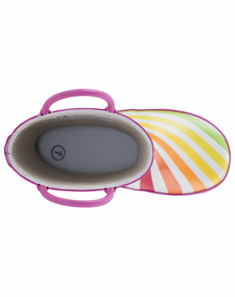 Rainbow Stripes Loop Handle Rubber Rain Boots Classic Black Heels Peep Toe Leather Pumps