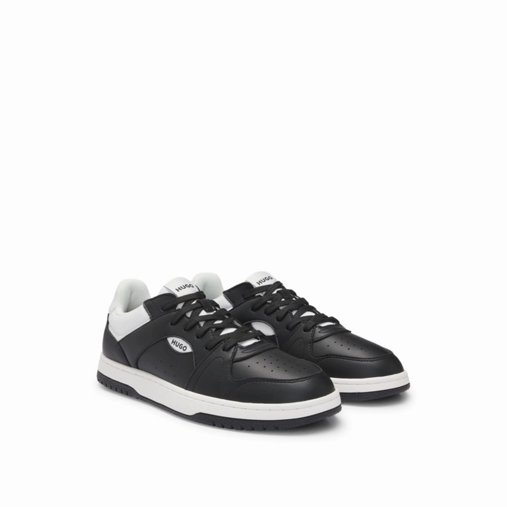 Flexible Laces Faux-leather lace-up trainers with logo details