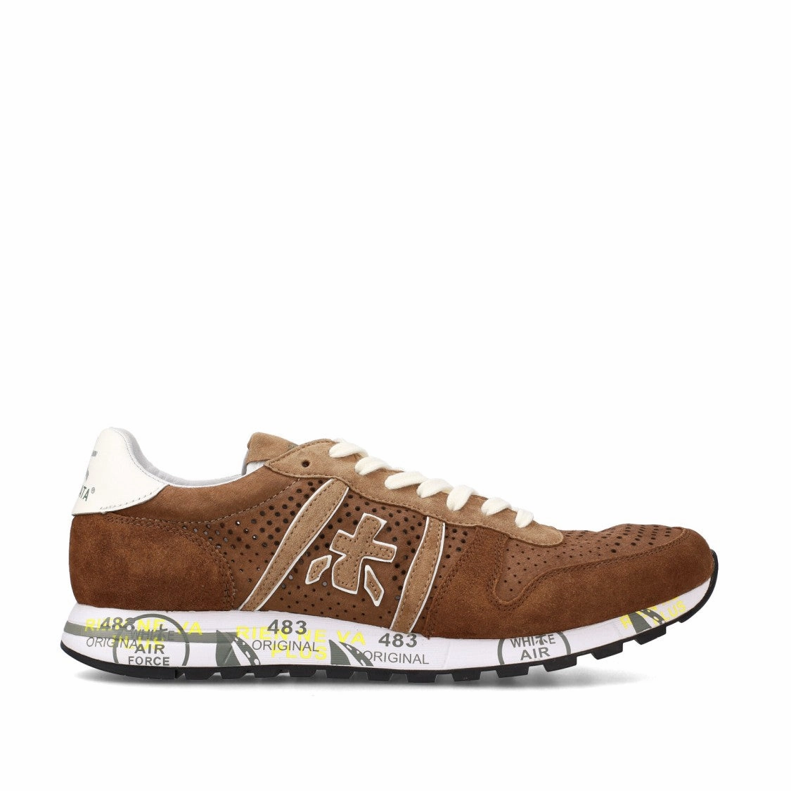 Eric Sneakers In Perforated Brown Suede Advanced Flexibility printed - finish - design shoes