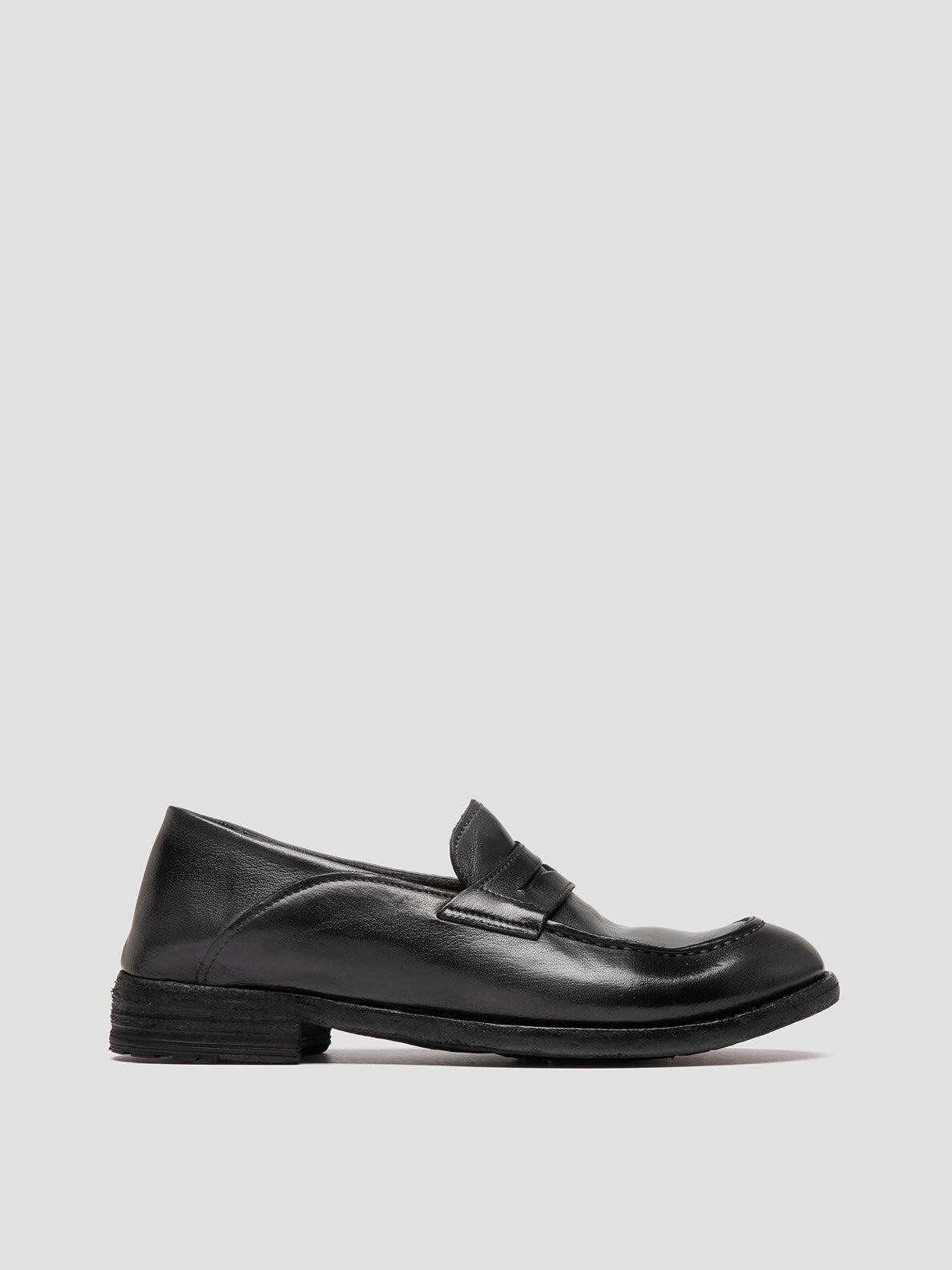 LEXIKON 140 - Dark Grey Leather Penny Loafers Mono Hue