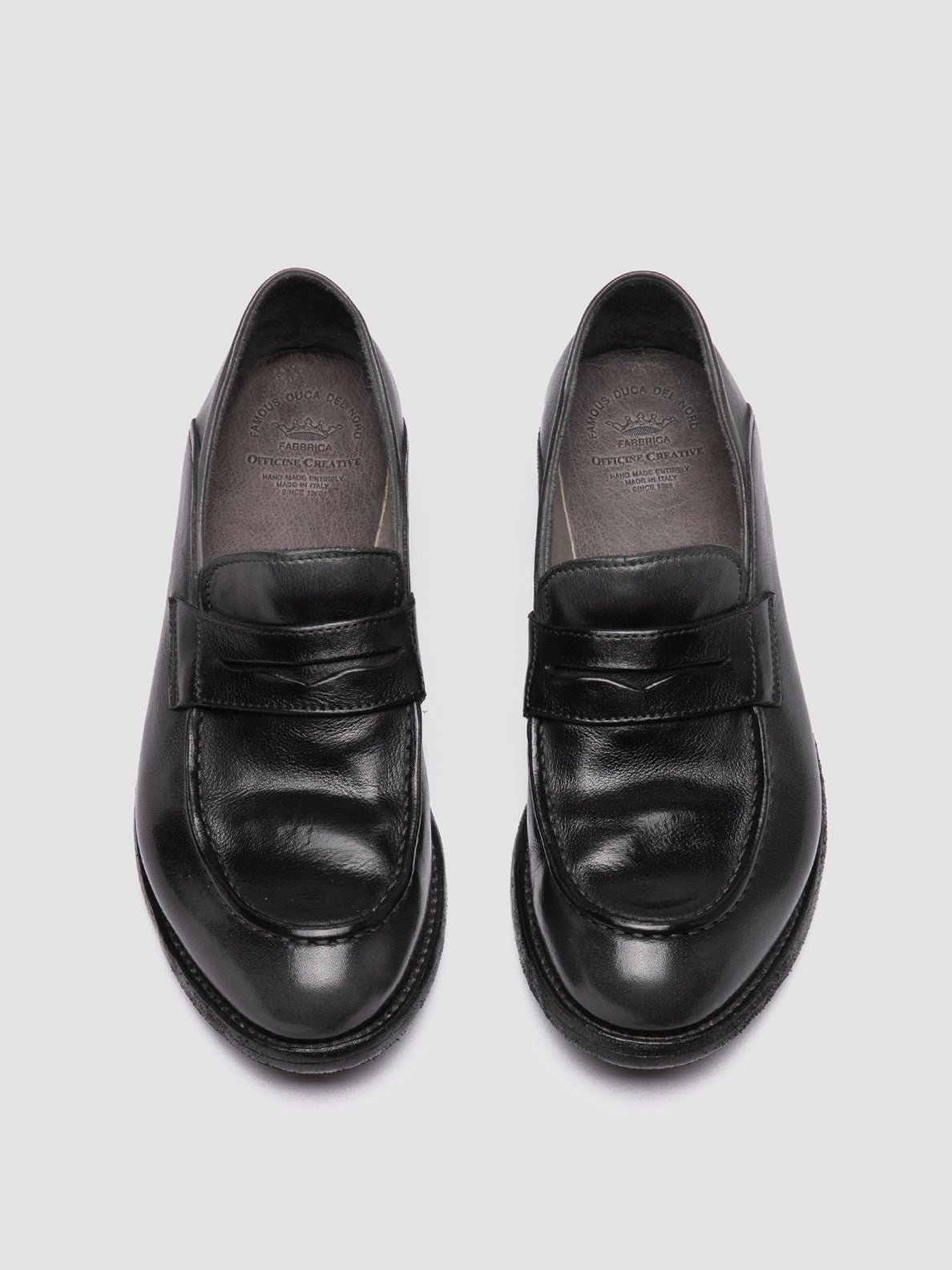 Long Standing LEXIKON 140 - Dark Grey Leather Penny Loafers
