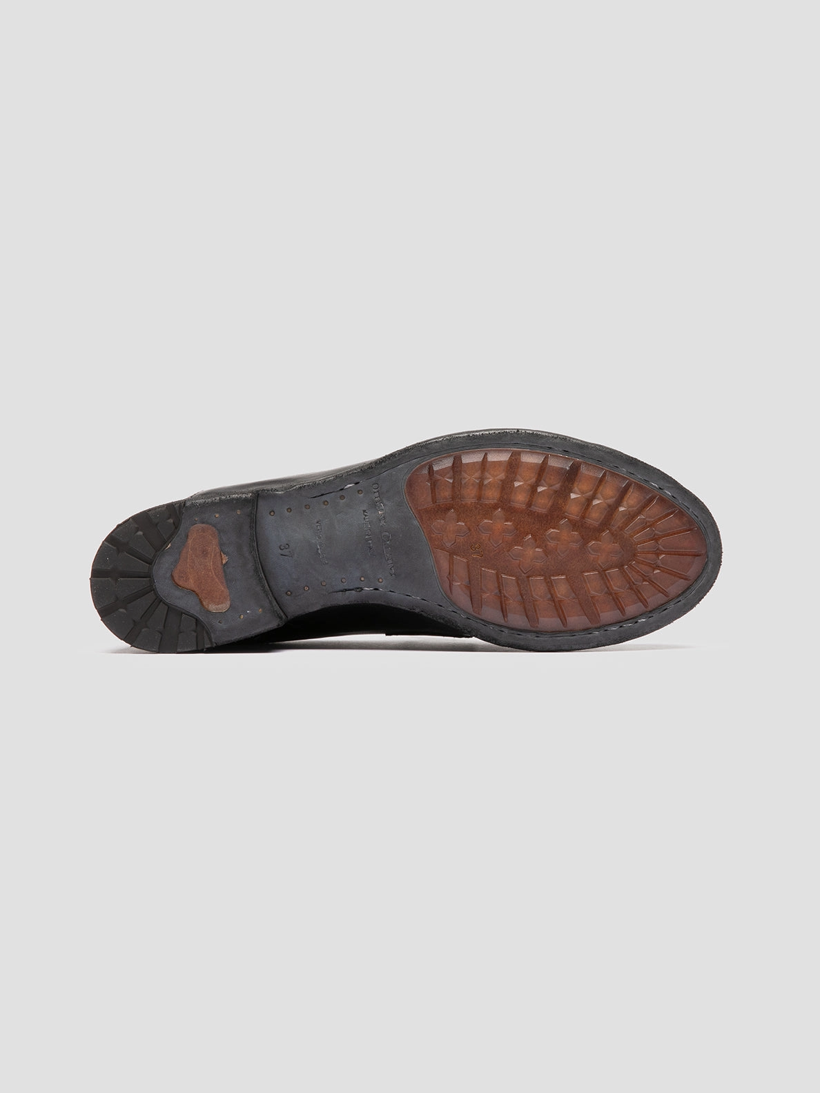 LEXIKON 140 - Dark Grey Leather Penny Loafers Clean Floor