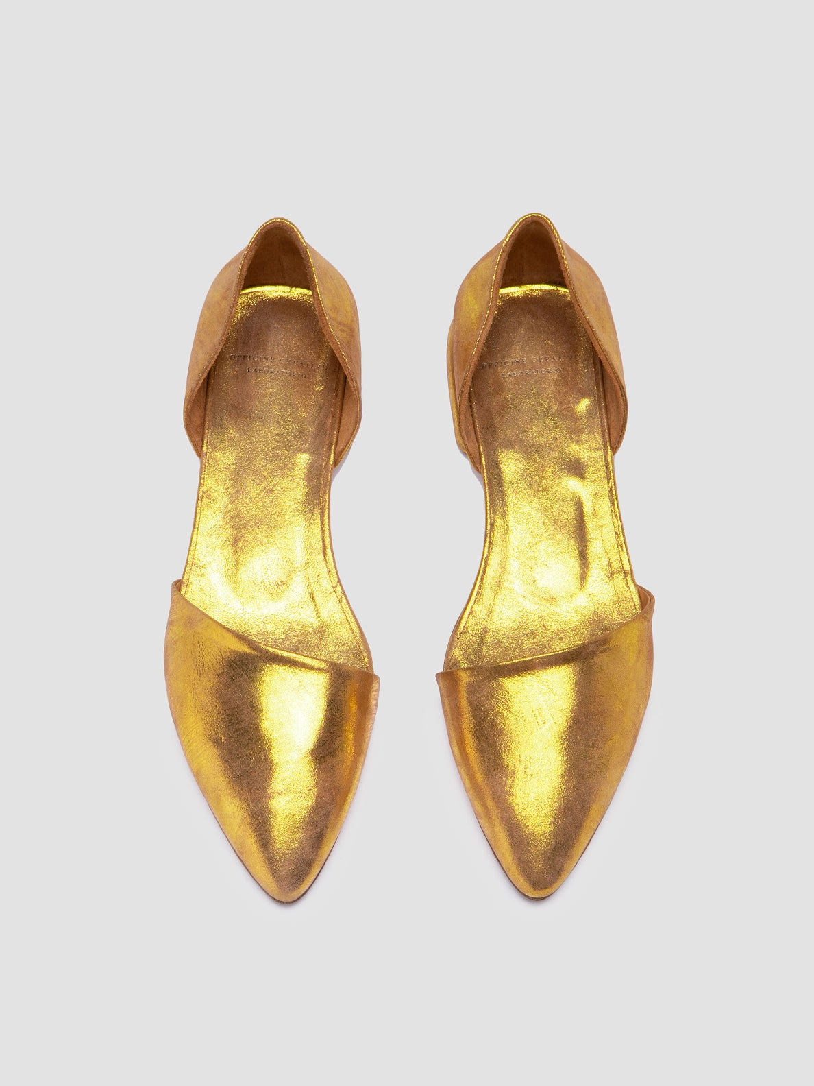 Rich Tone SUE 002 - Gold Leather Ballerina Shoes