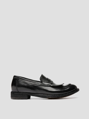 Evening Out Full Leather LEXIKON 158 - Black Leather Penny Loafers