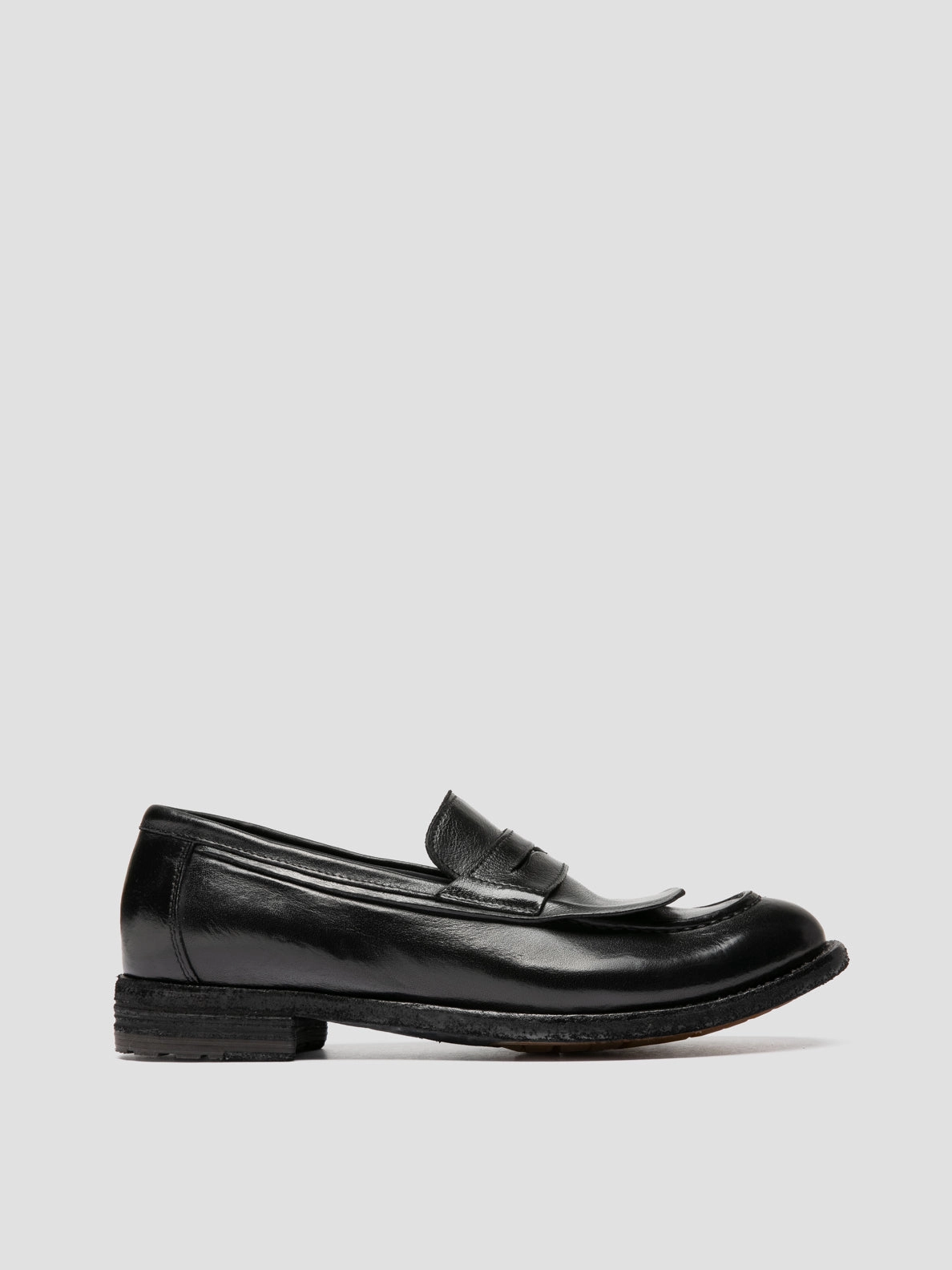 Evening Out Full Leather LEXIKON 158 - Black Leather Penny Loafers
