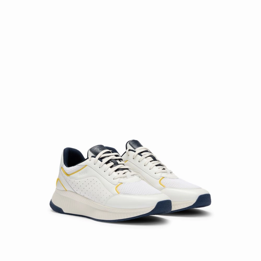 Porsche x  perforated-leather trainers with ridged outsole travel - friendly shoe perk running in city