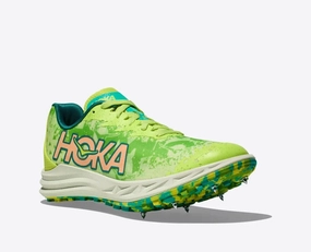 veteran - run Hoka One One Crescendo XC Men US 11.5 Lettuce Electric Lime Spikes Cleats TF1723
