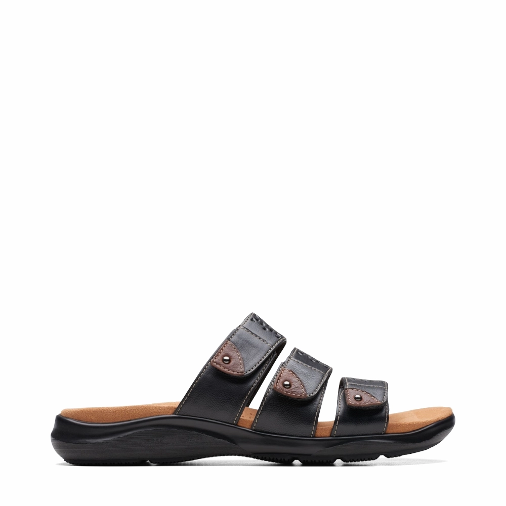 clean design Clarks Women's Kitly Walk Slide Sandal in Black