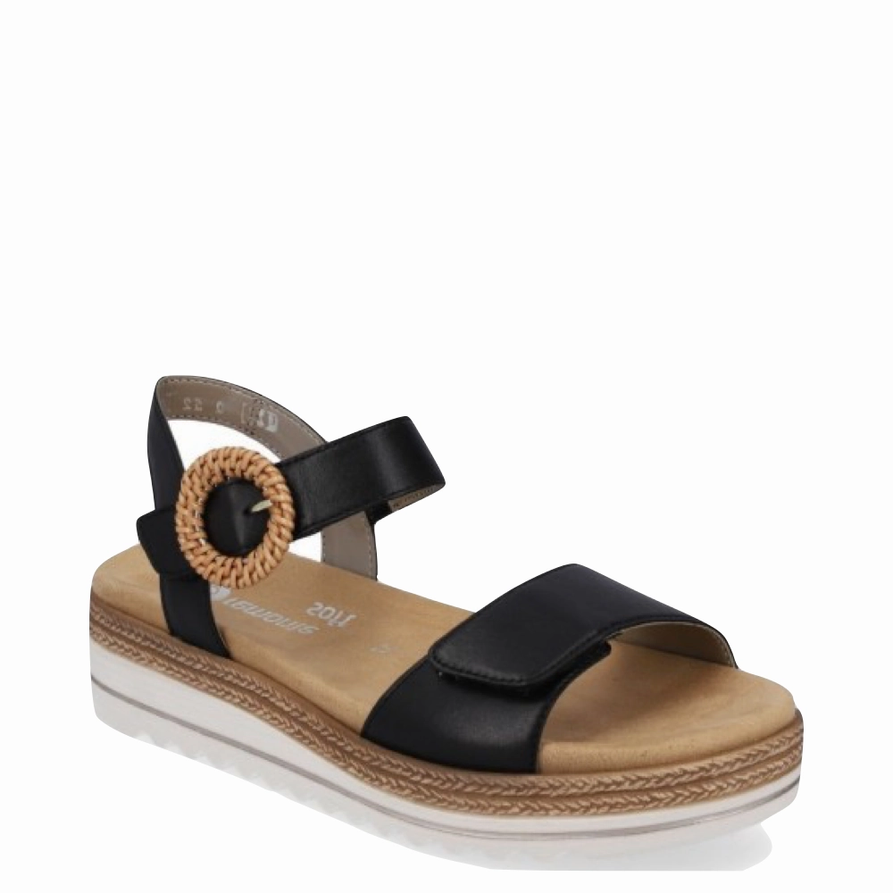 removable insoles Comfortable Beach Footwear Remonte Women's 52 Platform Sandal in Black