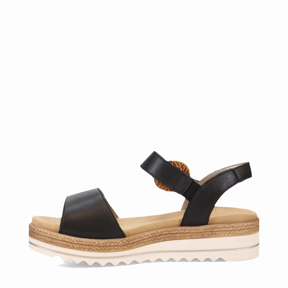 Remonte Women's 52 Platform Sandal in Black Summer Flip-flops Cold Weather