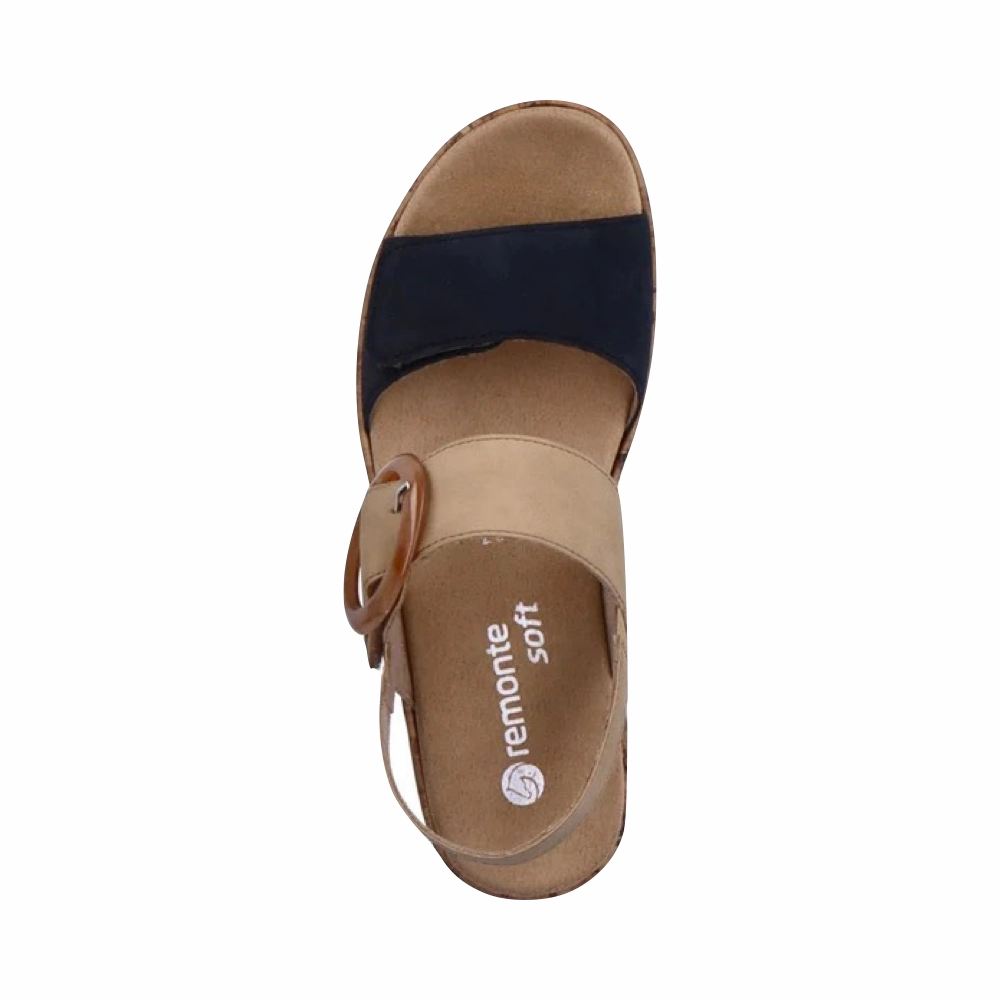 Remonte Women's Jocelyn 53 Sandal in Blue/Sand High-Comfort Fit skin friendly
