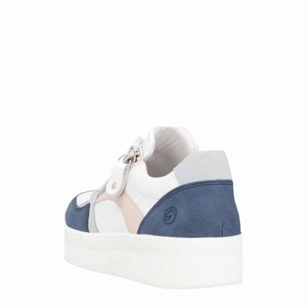 Trendy pick Airport Style Remonte Women's Kendra 01 Sneaker in White/Jeans