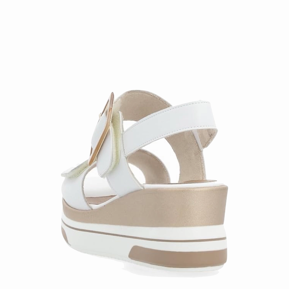 Base Support Remonte Women's Sabine 50 Wedge Sandal in Weiss White