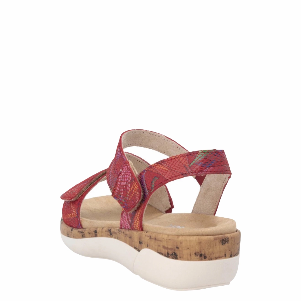 Sporty Casual Footwear Remote Women's Jocelyn 60 Sandal in Red Multi