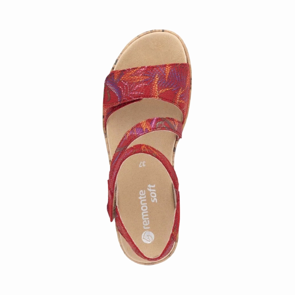 Effortless Style Balanced Step Remote Women's Jocelyn 60 Sandal in Red Multi