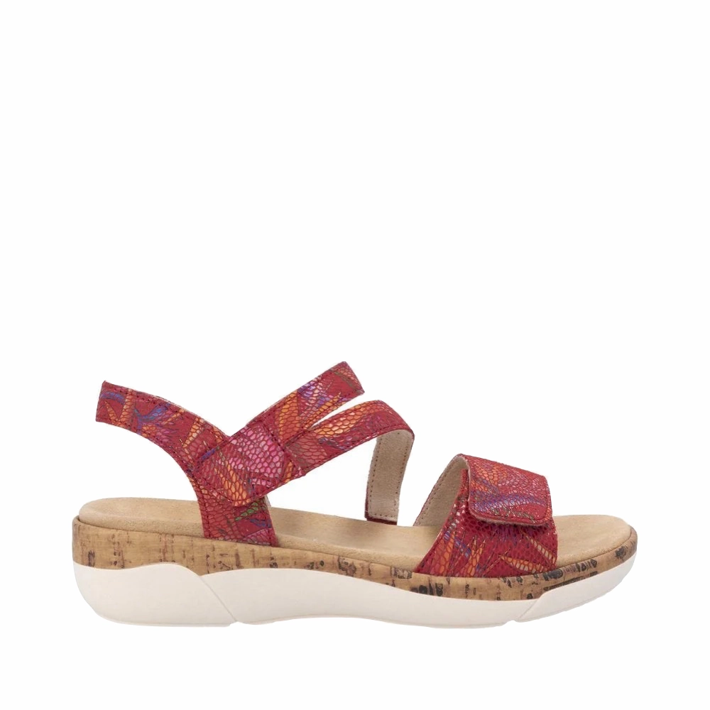 Remote Women's Jocelyn 60 Sandal in Red Multi Travel-Ready Comfort