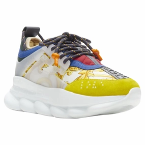 Versace Chain Reaction barocco twill suede sneaker Road   Suitable one - size - fits - most shoes
