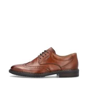 Coastal Mode Effort Mode Rieker Men's Dustin 20 Wingtip Lace Shoe in Peanut Brown