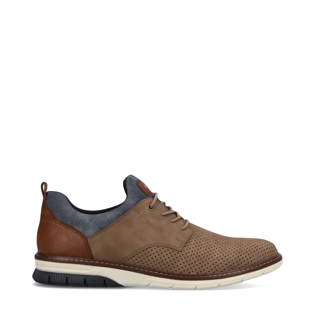 Subtle Class Rieker Men's Dustin 50 Perfed Shoe in Fango Taupe