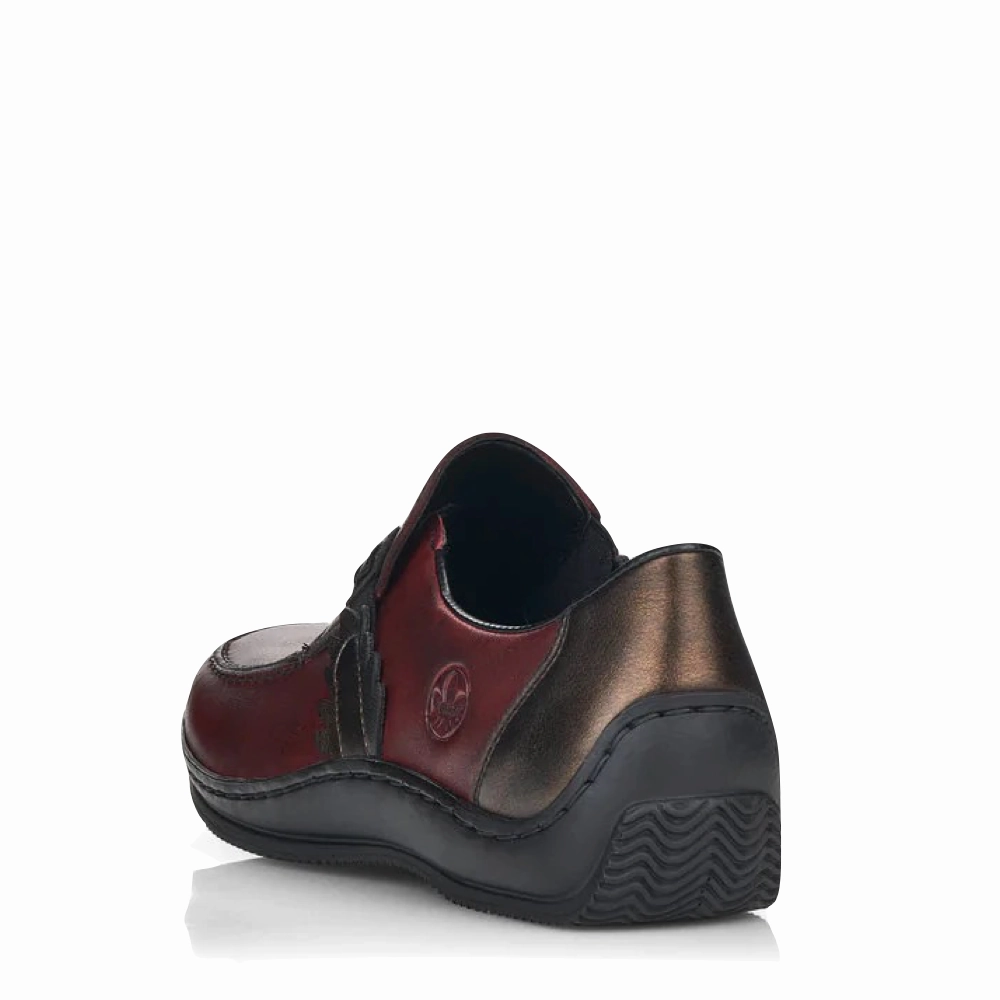 Anti Slip Sole Team leader Rieker Women's Celia 59 Slip On in Wine Red