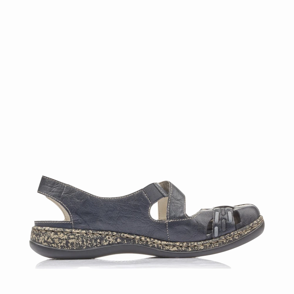 Rieker Women's Daisy 77 Cross Strap Mary Jane in Pazifik Blue Ease Wear