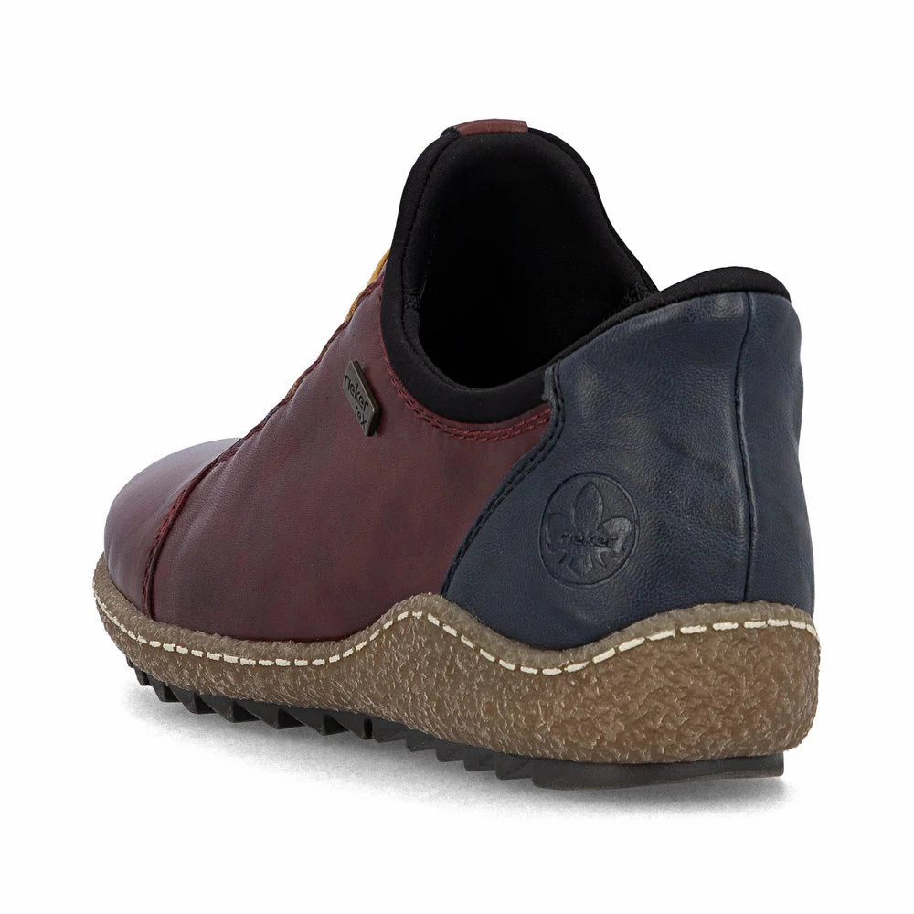 Round Edge Rieker Women's Liv 62 Waterproof Boot in Vino