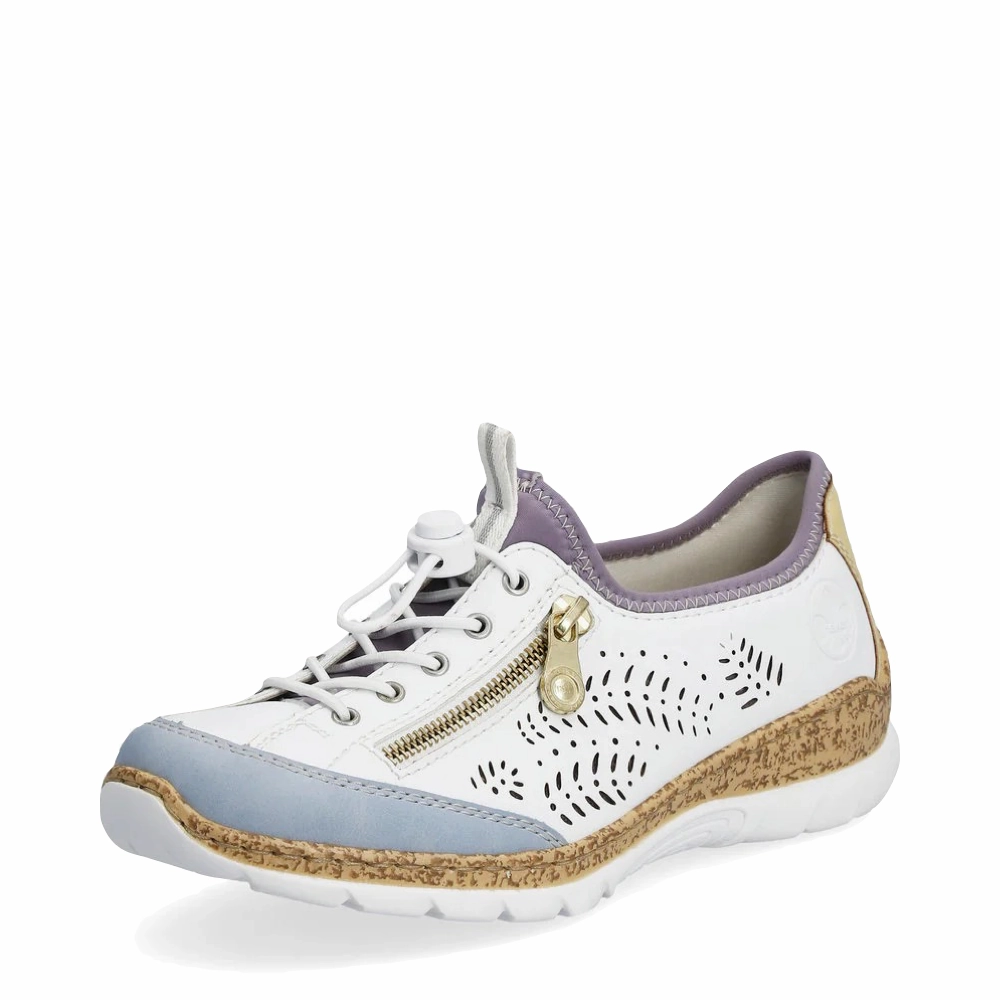 Vent Zones Port Run Rieker Women's Nikita K6 Bungee Side Zip Sneaker in White