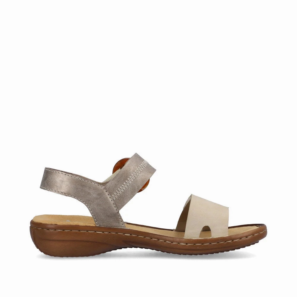 Weekday Ready Polished Trim Rieker Women's Regina Z3 Sandal in Cliff/Perle