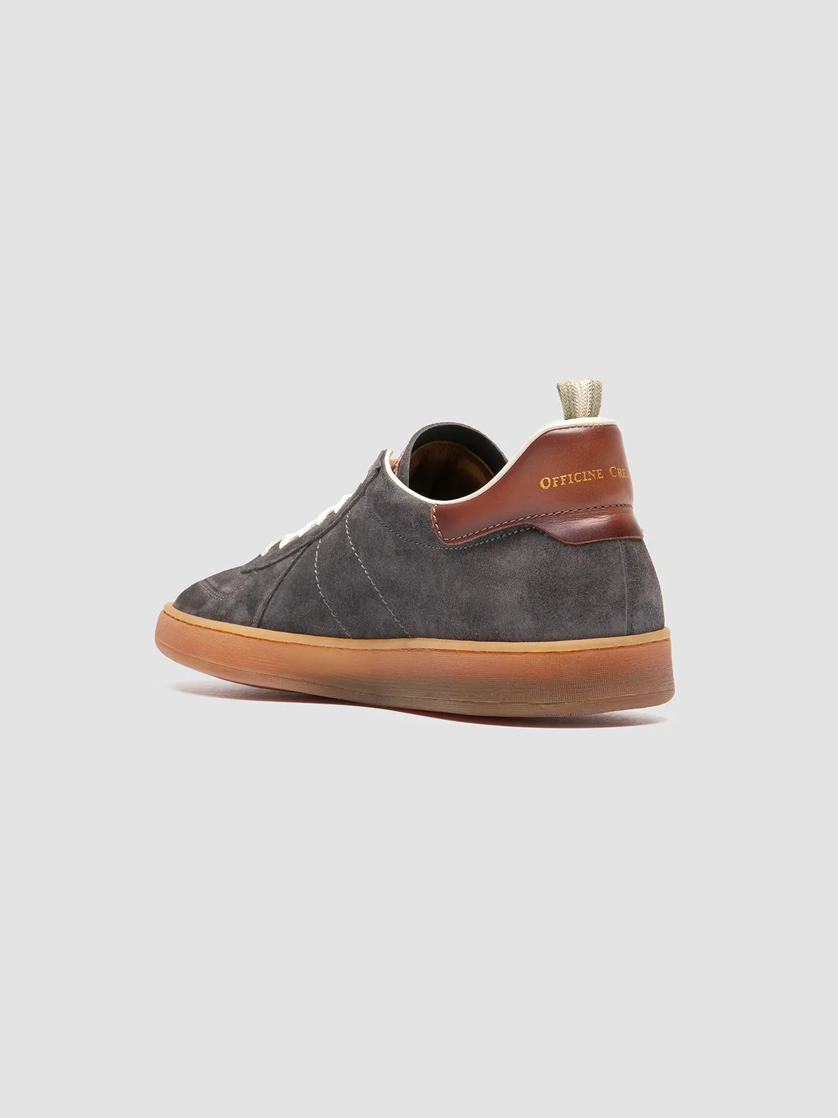 high - visibility - safety shoes road races MILITIA 002 - Grey Suede and Leather Low Top Sneakers