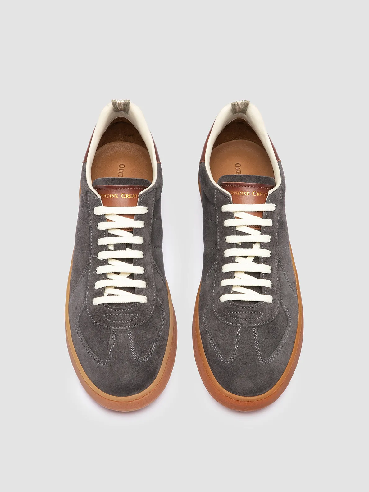 MILITIA 002 - Grey Suede and Leather Low Top Sneakers AntiSlip