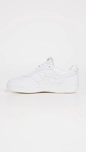 rag & bone Men's Retro Court Sneakers, White running in an iconic bridge area shoes running on a track shoes