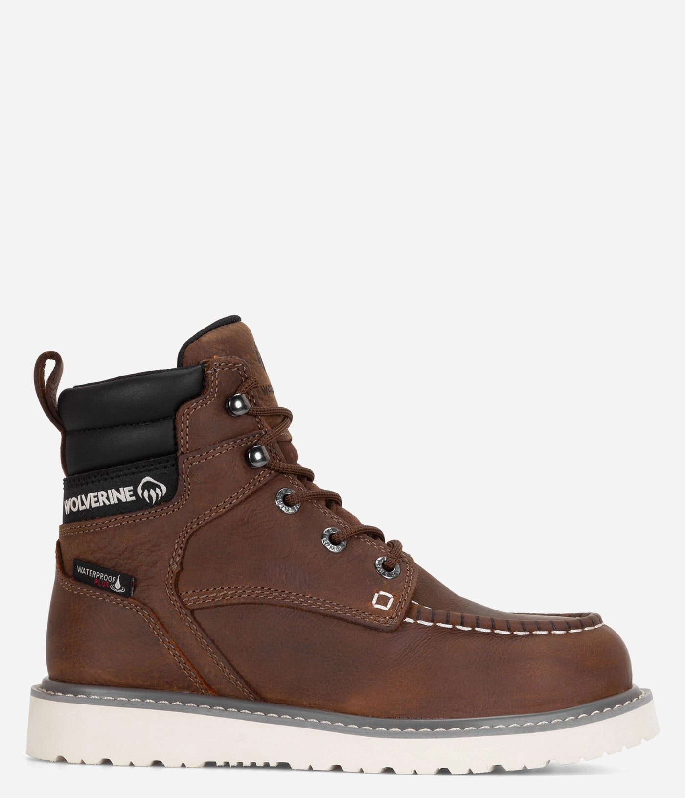 Wolverine Trade Wedge 6" Moc-Toe Steel Toe Waterproof Work Boot - Women slip-resistant Office Smart