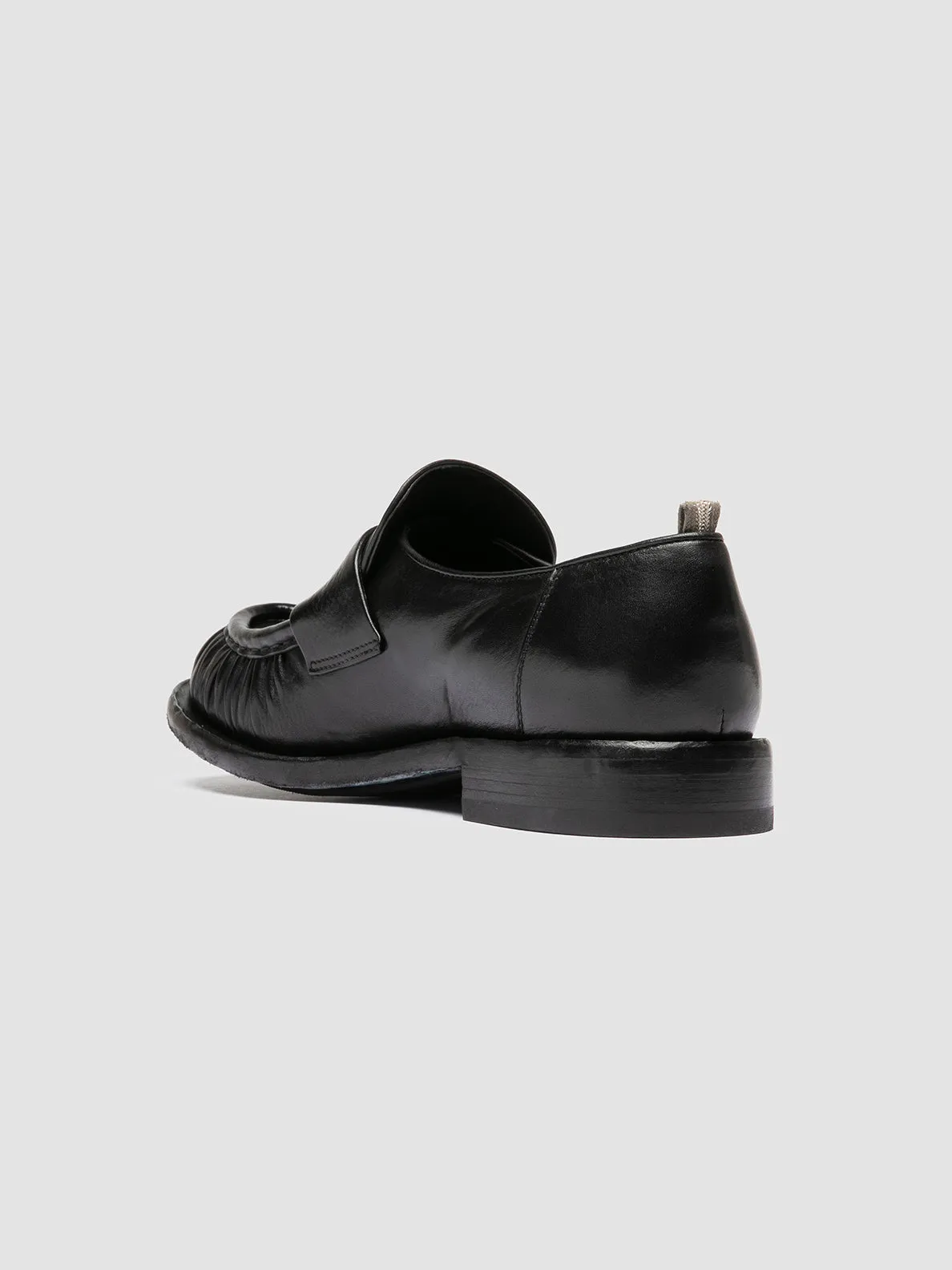 Polish Trim Narrow Fit RUGGED 009 - Black Leather Penny Loafers