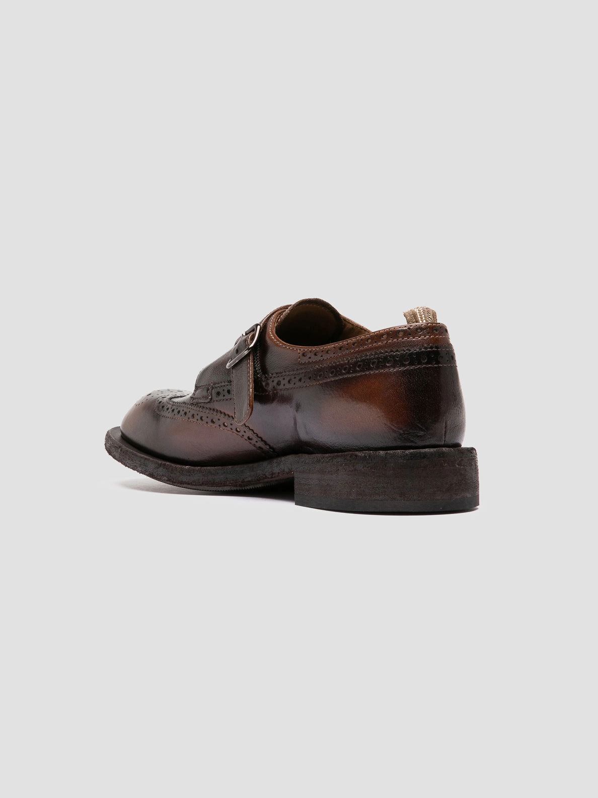 Practical Office RUGGED 112 - Dark Brown Leather Monk Shoes