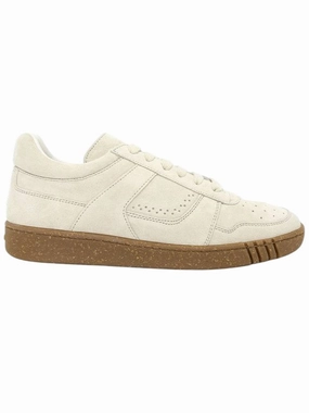 running shoes for fitness - oriented men Bally Weky 6303319 Men's Dusty White Suede Leather Sneaker