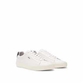Faux-leather trainers with contrast backtab Fitness training