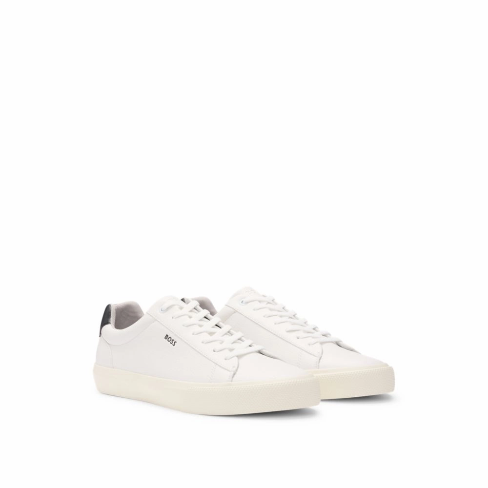 Faux-leather trainers with contrast backtab Vegan
