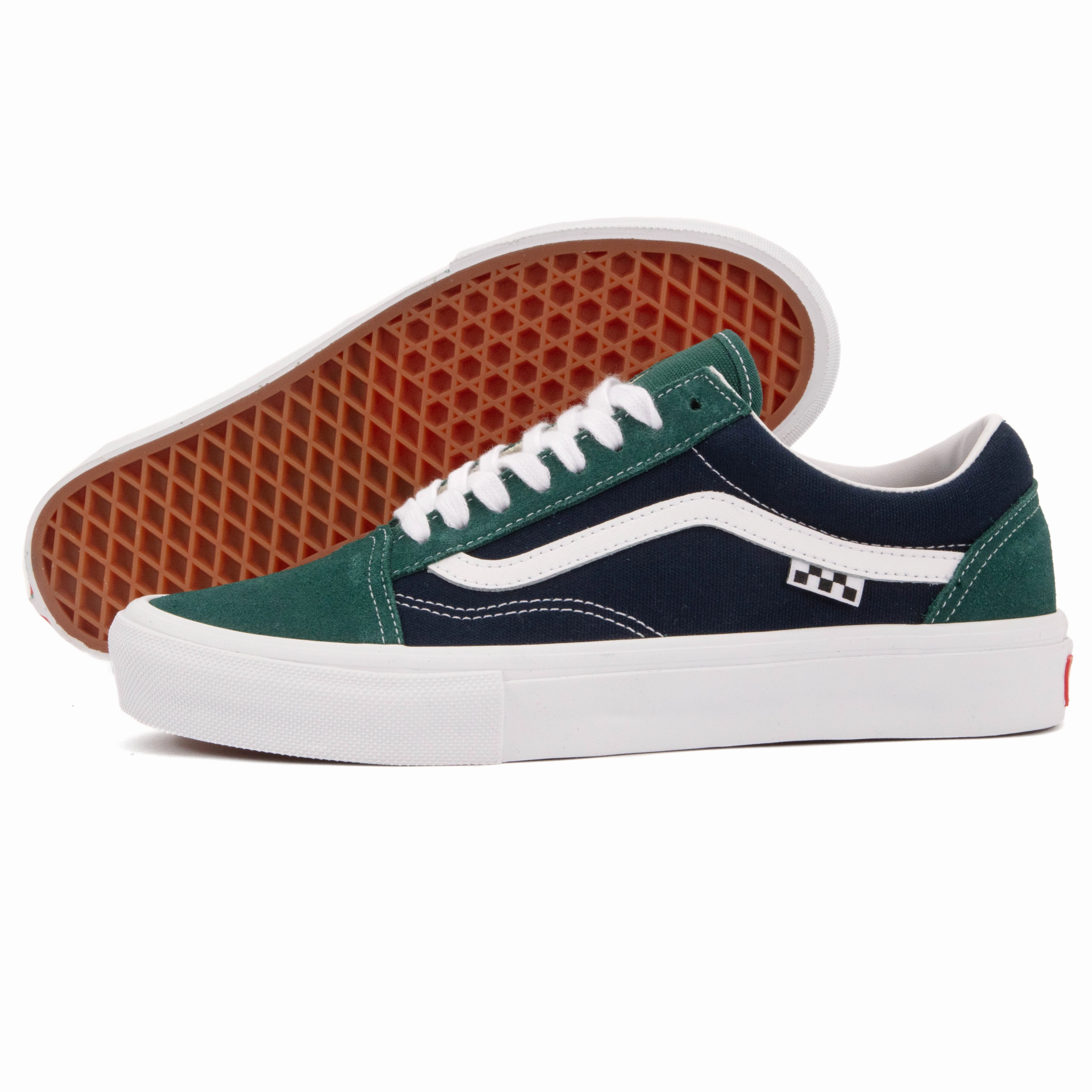 odor - control lining shoes circular track running gear Vans - Skate Old Skool (Blue/Green)