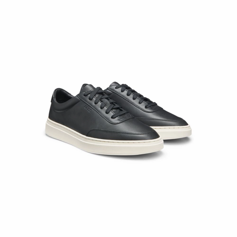 Leather trainers with contrast rubber outsole Spandex kickboxing shoes