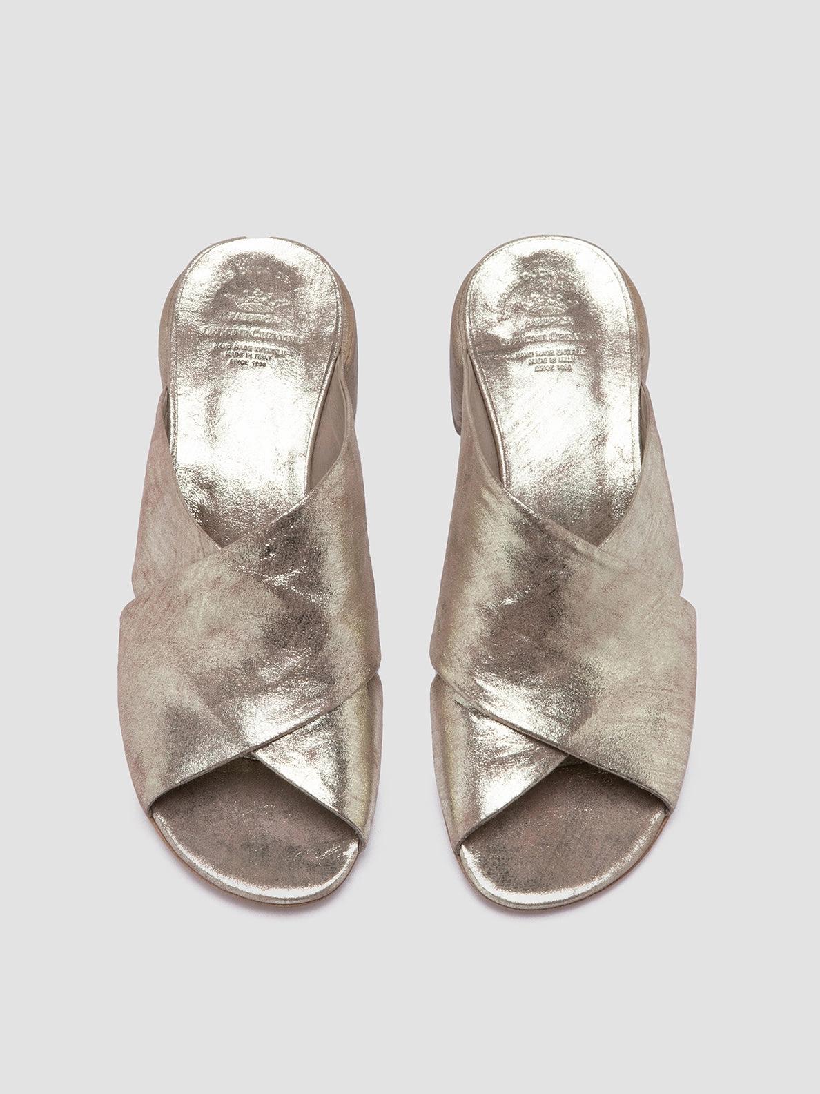 HADRY 007 - Gold Leather Slide Sandals Sandal Repairs