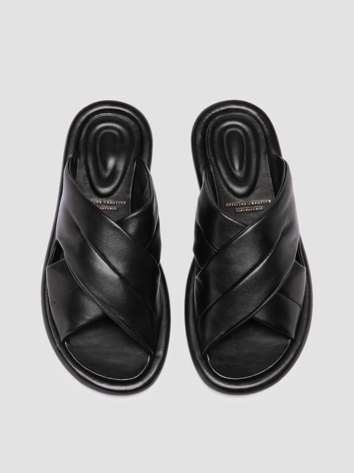 ESTENS 108 - Black Leather Slide Comfy Step
