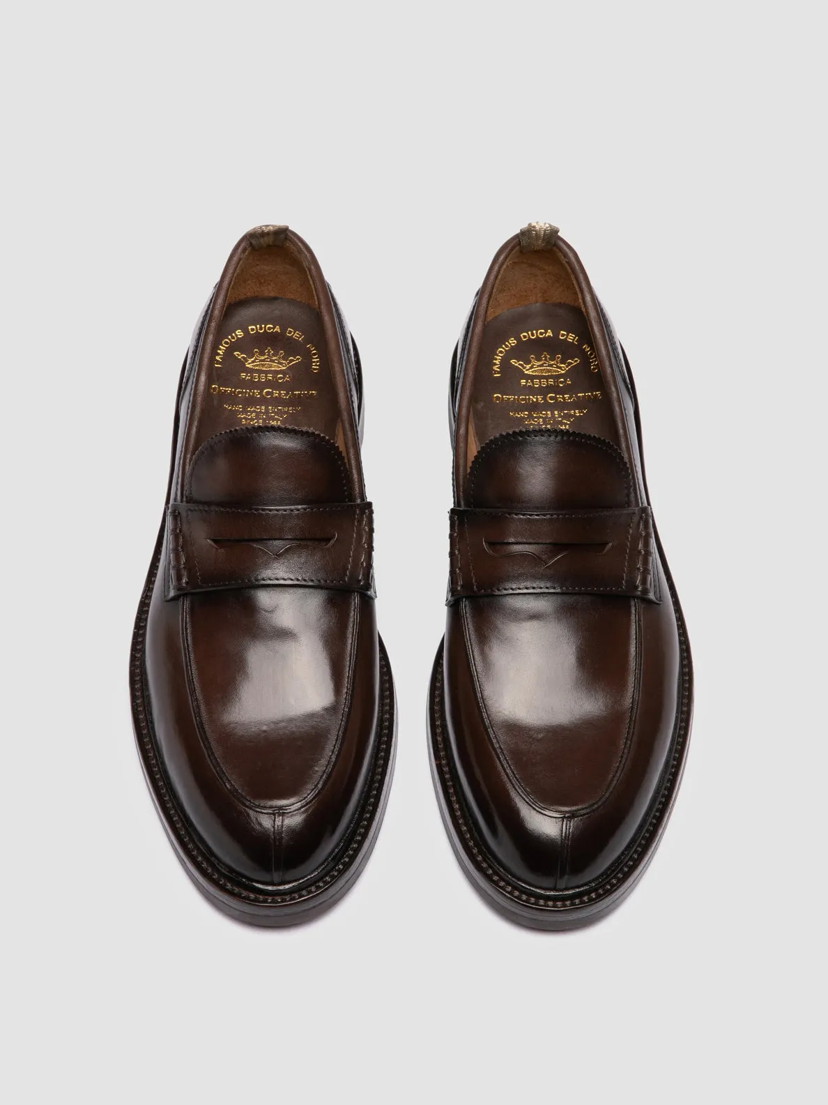 Stand Easy Fine Detail SAX FLEXI 001 - Dark Brown Leather Penny Loafers